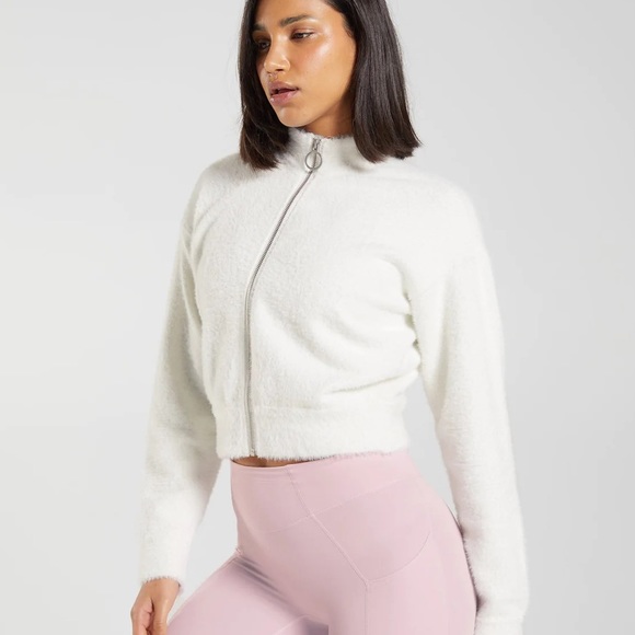 Gymshark Tops - Whitney x Gymshark Eyelash knit jacket (S)
